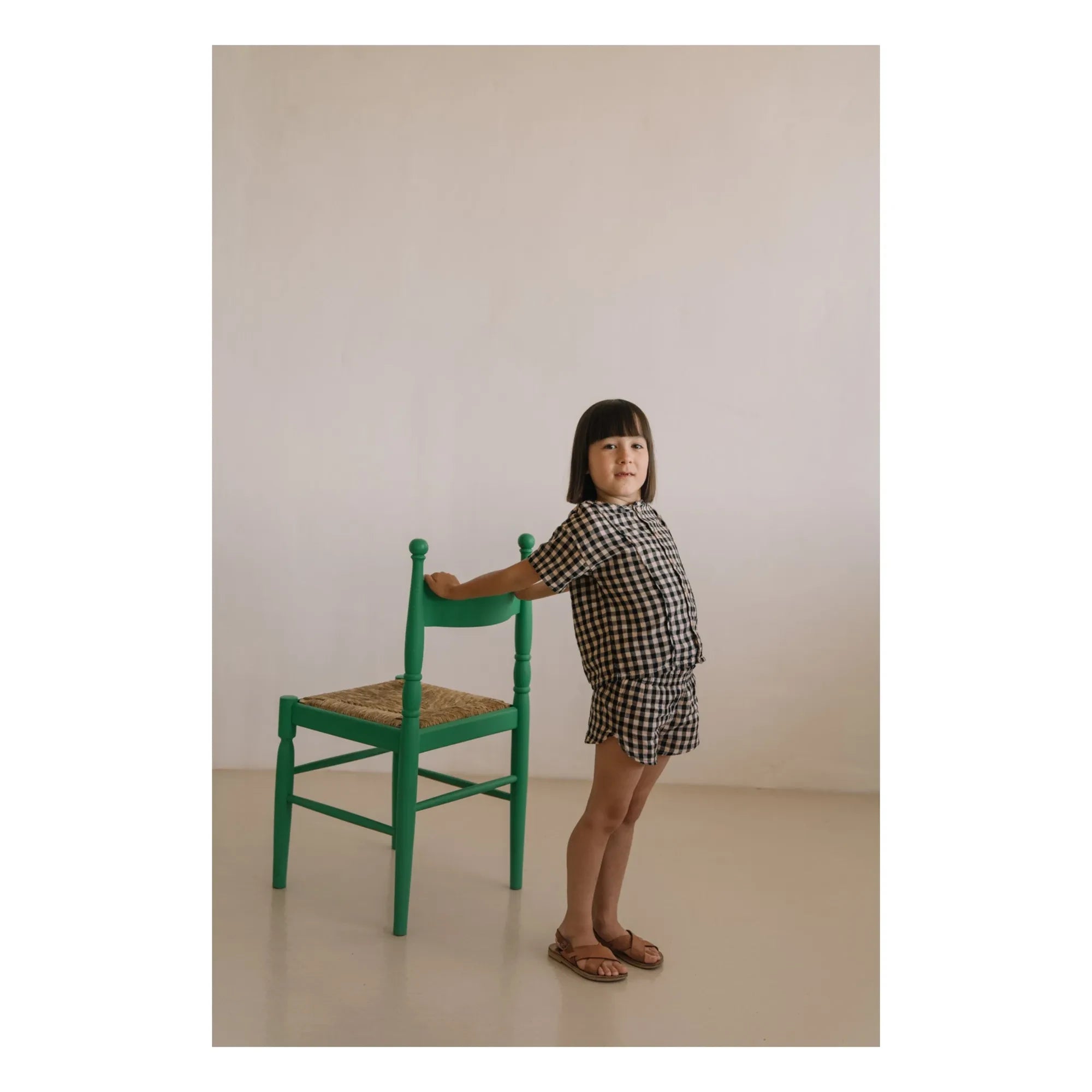 Studio Bohème - Thelma Vichy Blusa Gasa de Algodón Orgánico | Negro