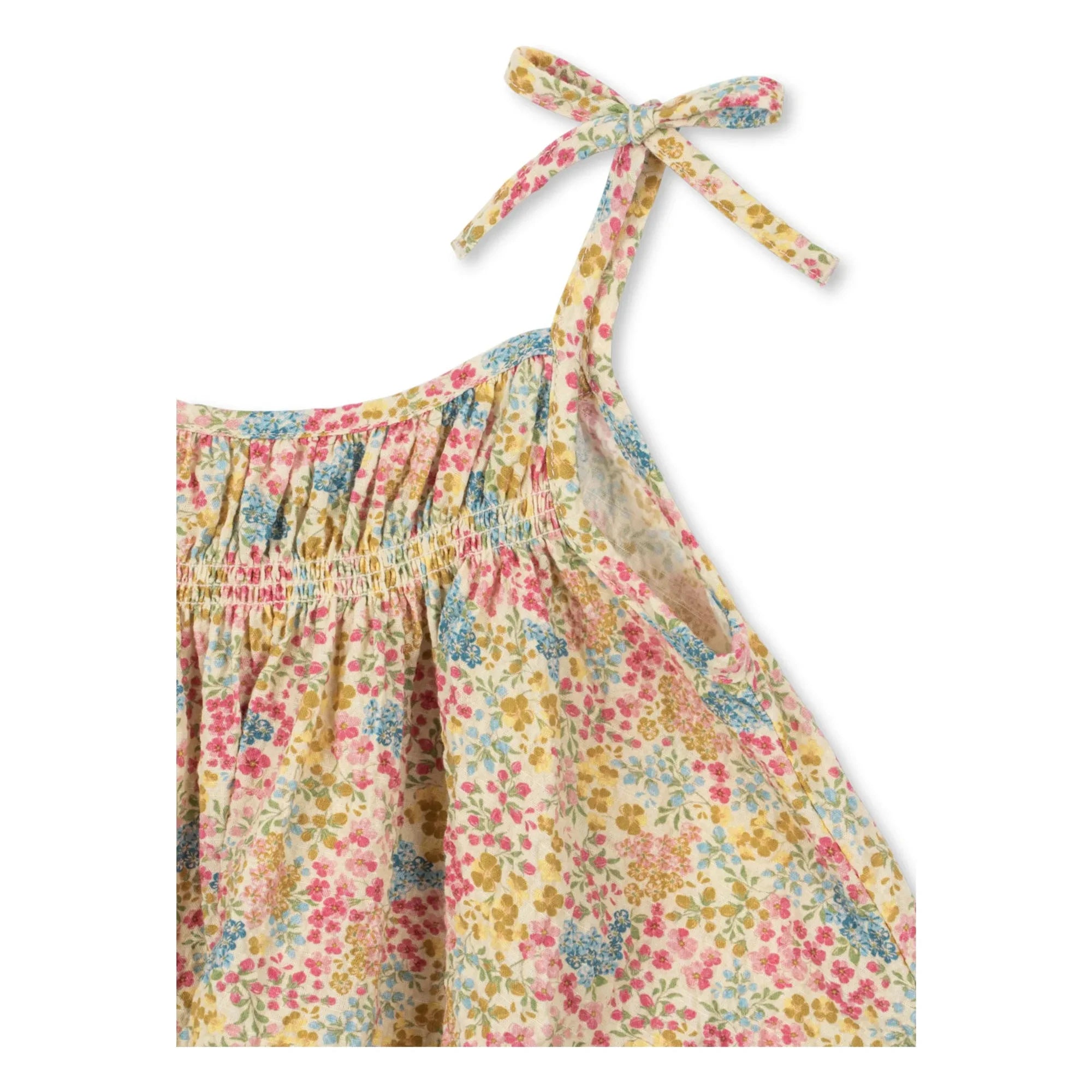 Konges Sløjd - Vestido de algodón orgánico a rayas Vivian Fleurie | Amarillo