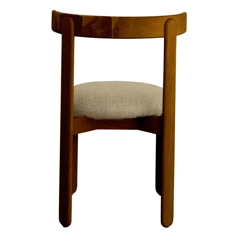 Gabrielle Paris - Silla lila con aspecto de teca y asiento de lino | Natural