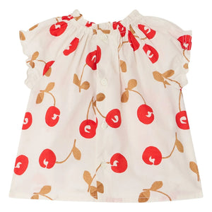 Bonpoint - Blusa de algodón orgánico Grace Cerezas | Crudo