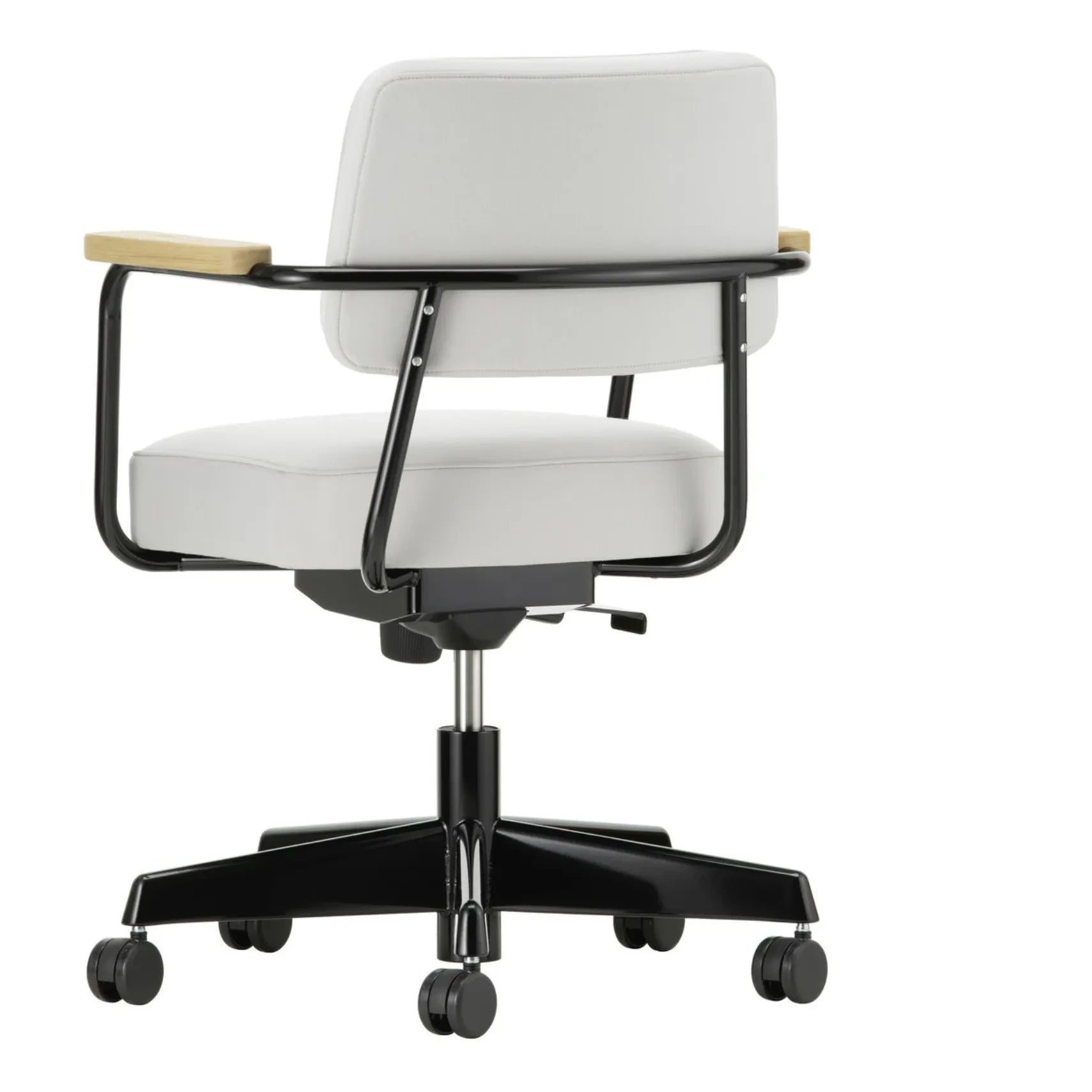 Vitra - Silla giratoria de oficina, base negra - Jean Prouvé | Gris perla