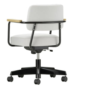 Vitra - Silla giratoria de oficina, base negra - Jean Prouvé | Gris perla