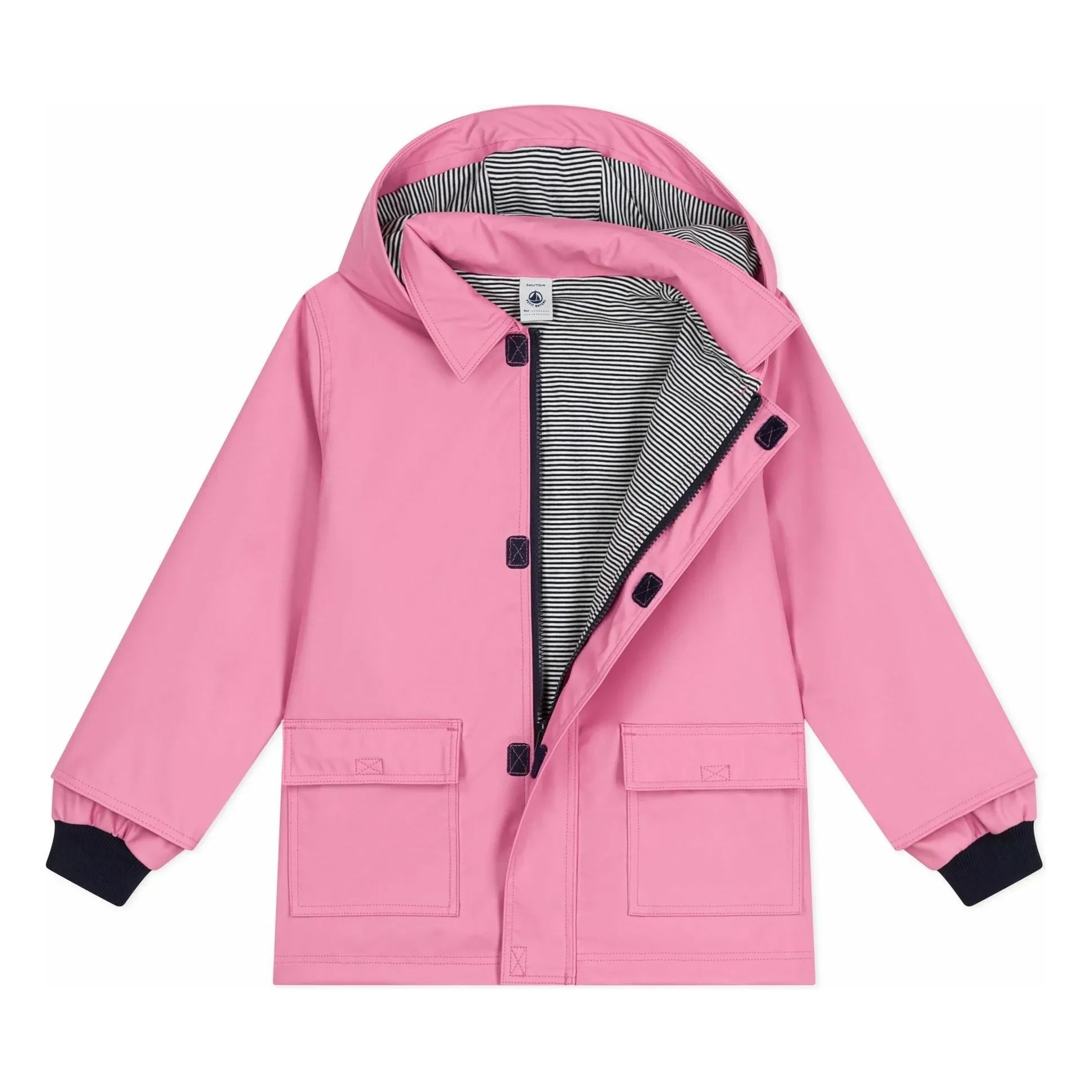 Petit Bateau - Chubasquero icónico de fibra reciclada | Rosa caramelo
