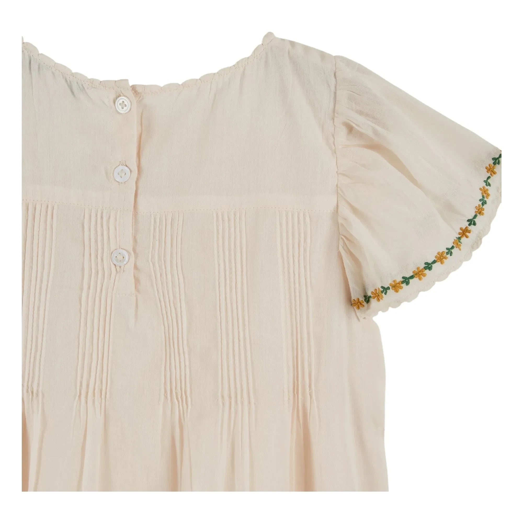 Emile et Ida - Vestido con bordado floral | Crema