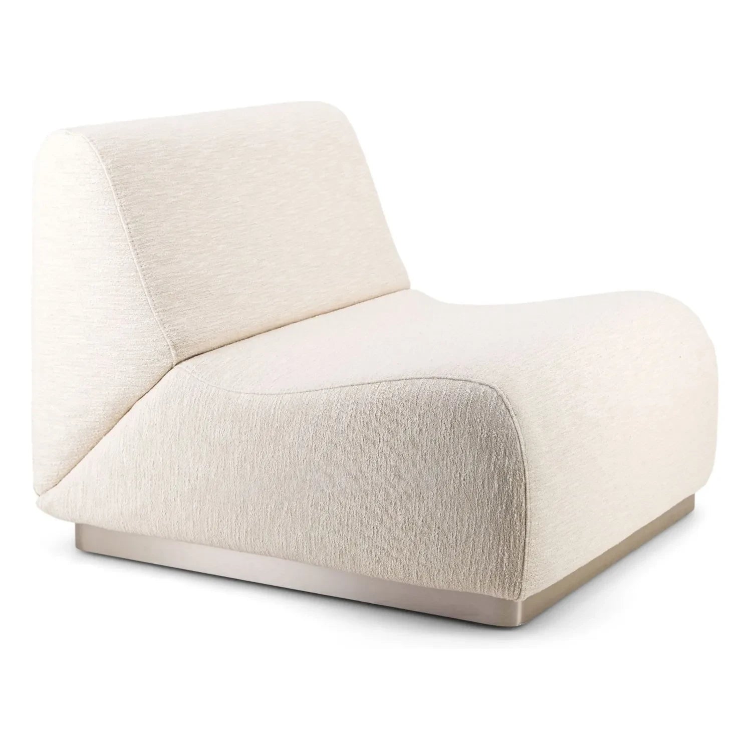 The Socialite Family - Sillón modular de chimenea Rotondo en tejido bouclé | Crema