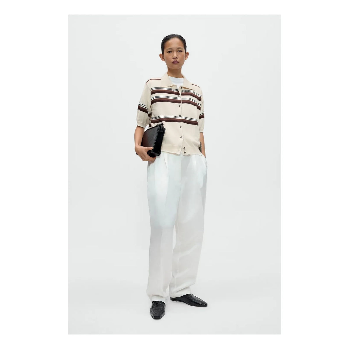 Cordera - Polo de algodón a rayas | Beige