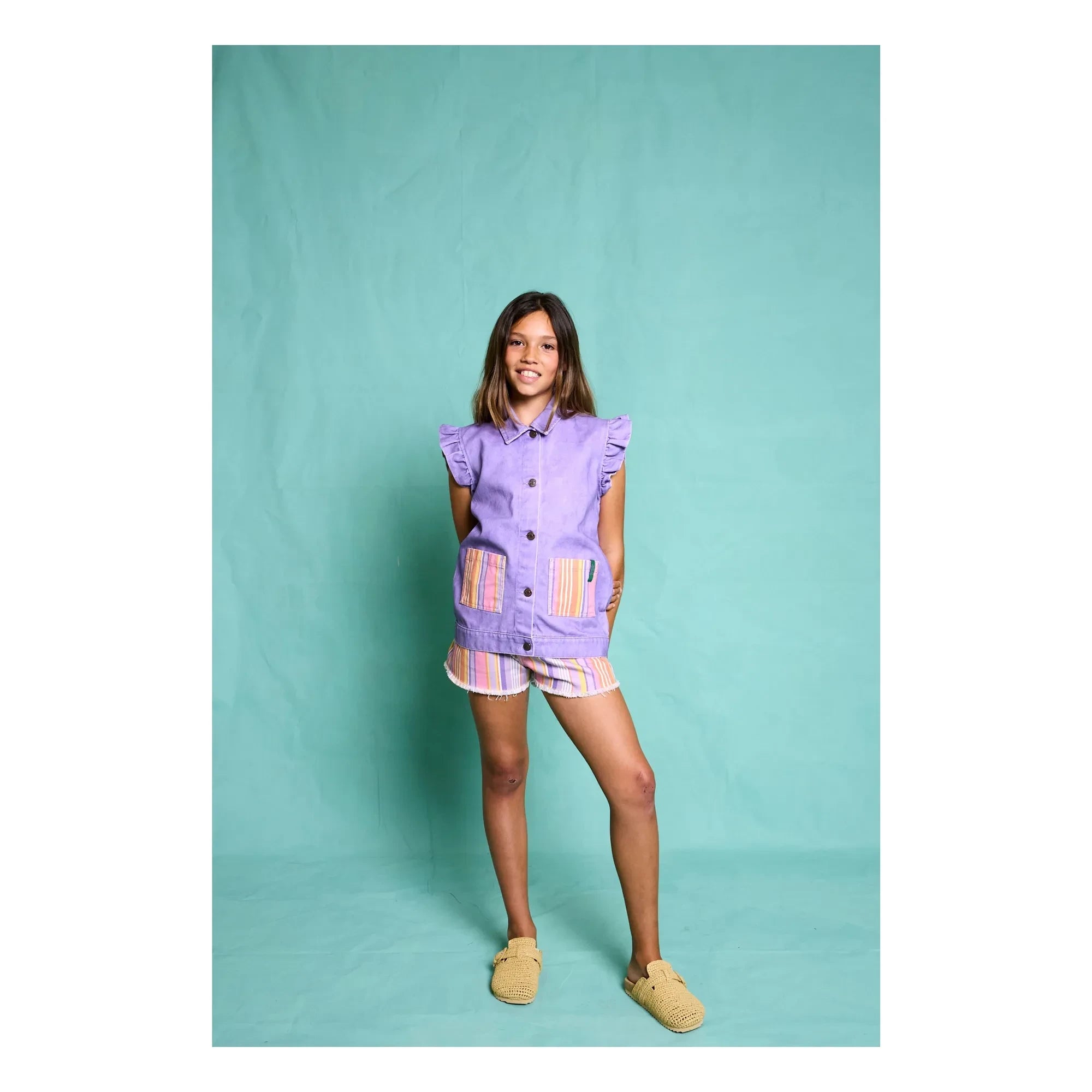 Favorite People - Shorts a rayas Ricotta | Morado