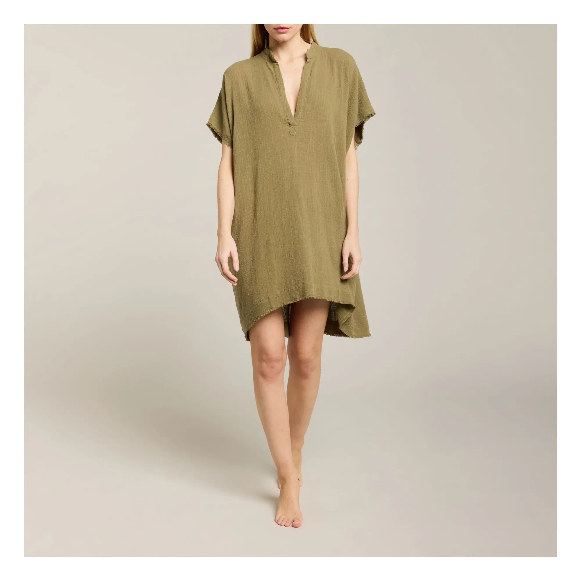 Maison Saint Julien - Túnica Propriano Gasa de algodón | Caqui