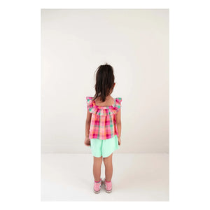 Jenest - Top Didi Tartán Algodón Orgánico | Fucsia