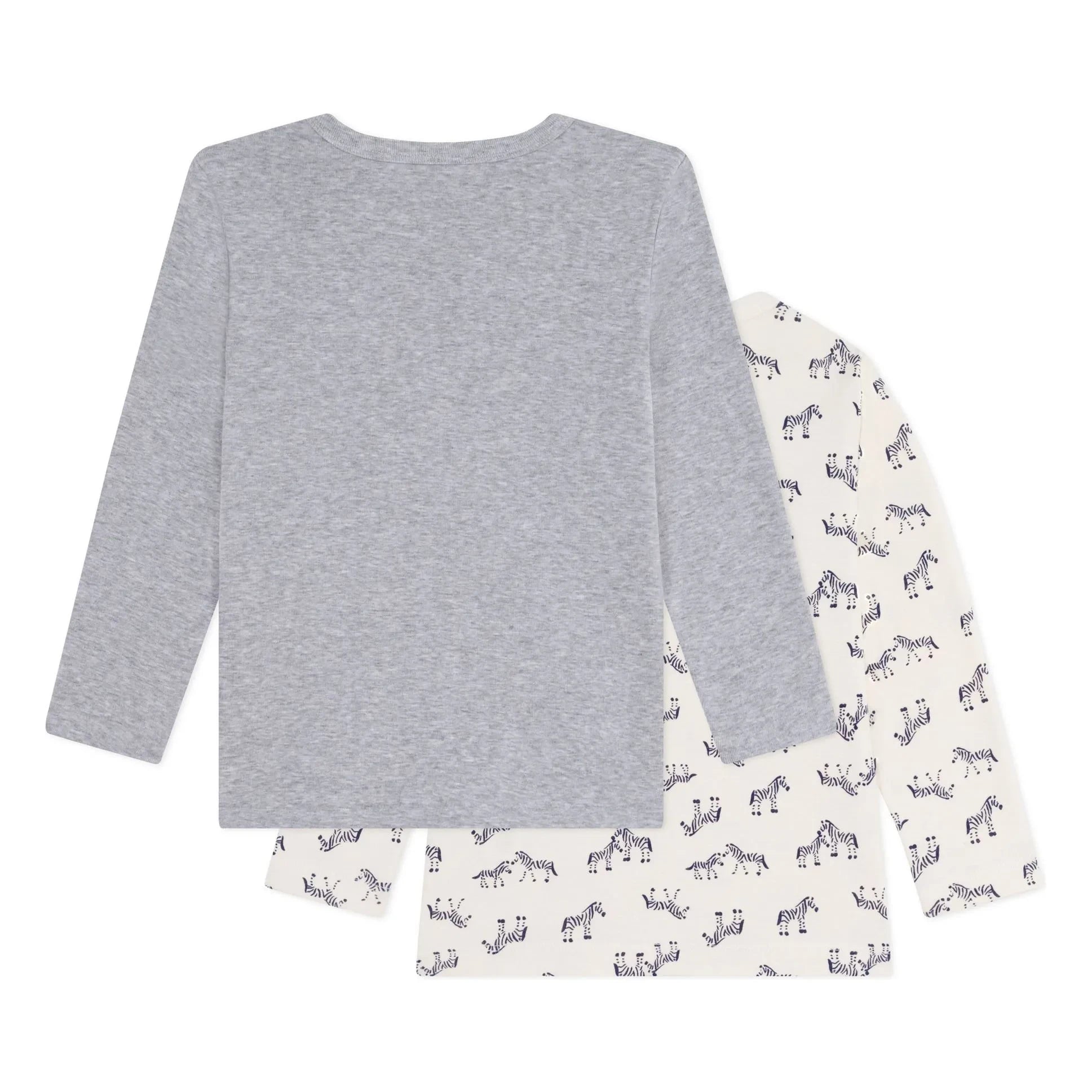 Petit Bateau - Conjunto de dos camisetas de cebra | Crudo