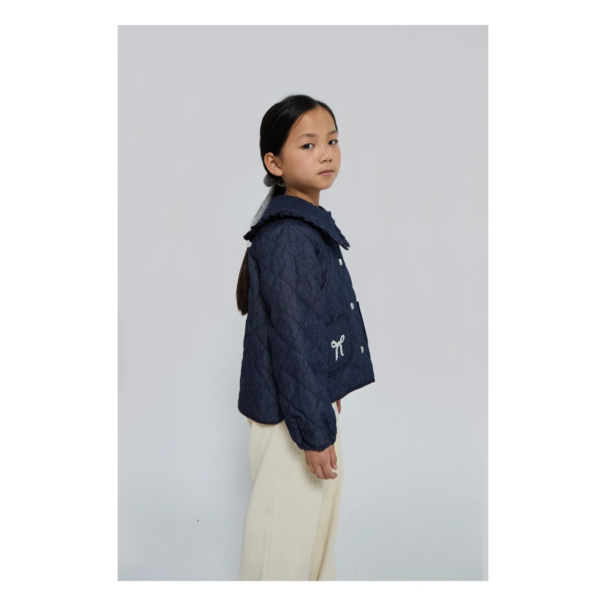 Mipounet - Chaqueta Mariane Jean, cuello Claudine | Azul oscuro