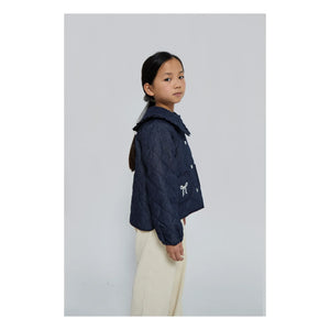 Mipounet - Chaqueta Mariane Jean, cuello Claudine | Azul oscuro