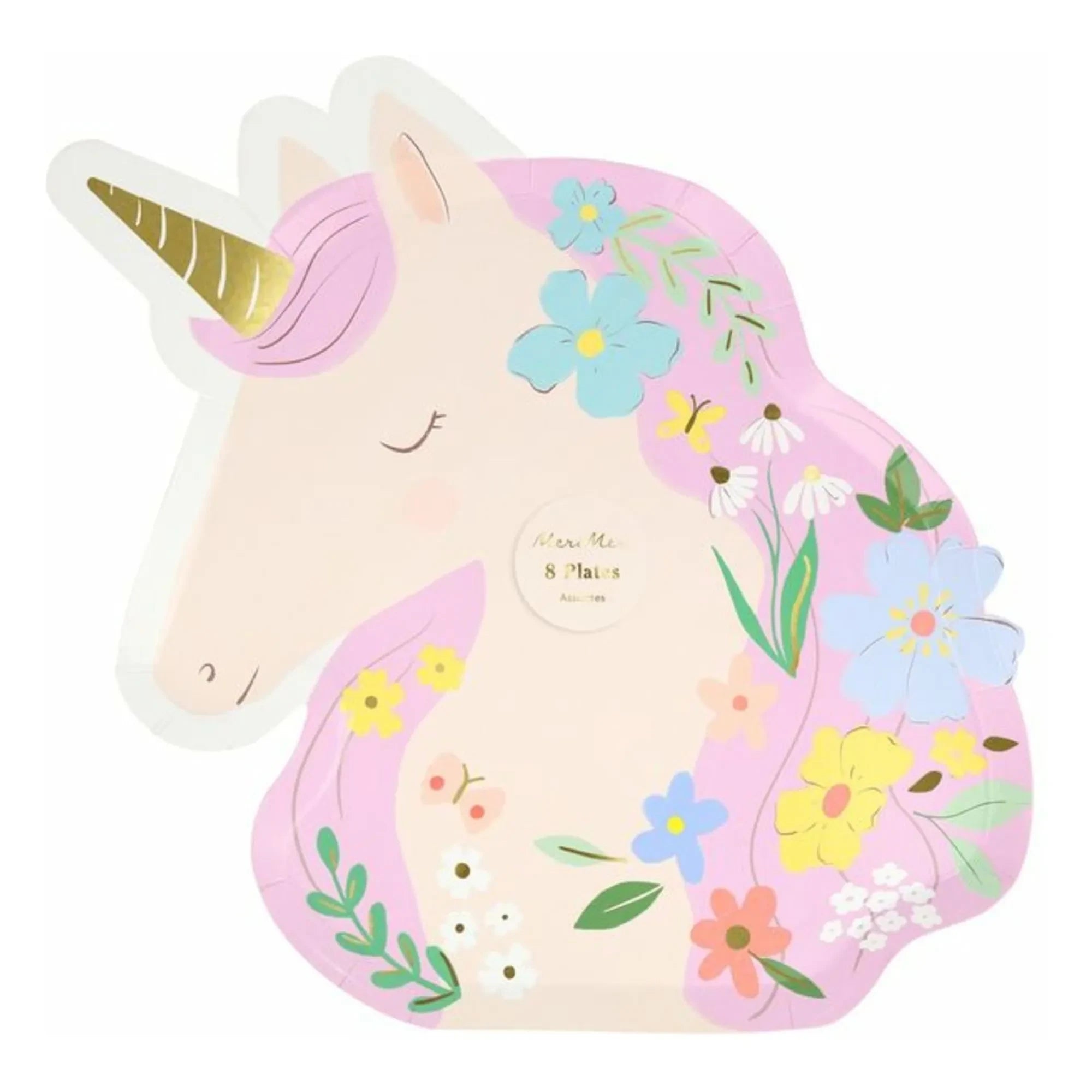 Meri Meri - Platos de unicornio Large Meadow - Juego de 8