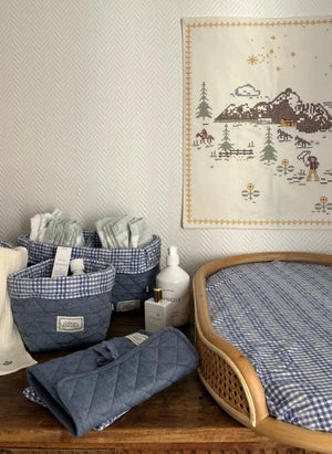 Editions Aimable - Caja de almacenamiento rectangular Paolo | Chambray azul
