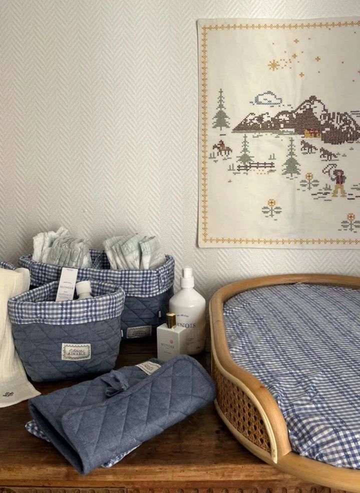 Editions Aimable - Caja de almacenamiento rectangular Paolo | Chambray azul