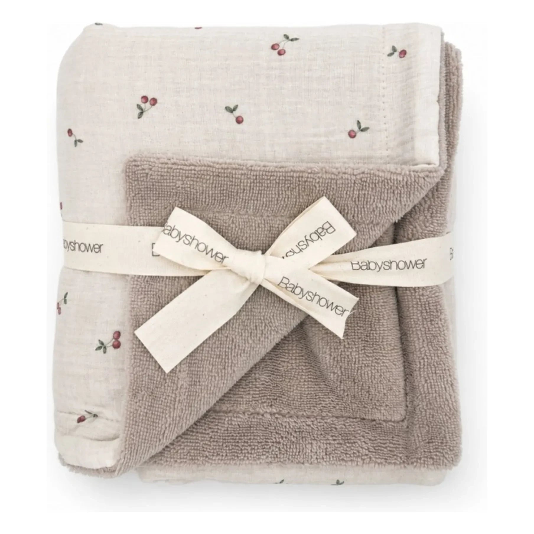 Babyshower - Edredón con estampado de cerezas | Crudo