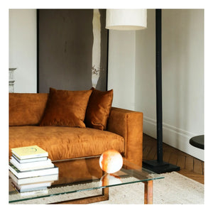 Sofá de terciopelo de 4 plazas Panac Edition - Bellechasse, ligero - 260 cm | Coñac