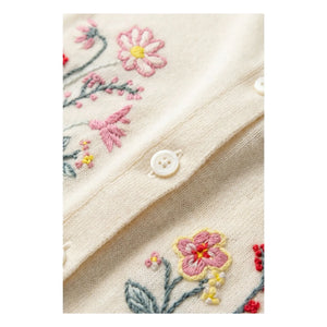 Bonpoint - Chaleco de algodón orgánico Lucila bordado con flores | Blanco