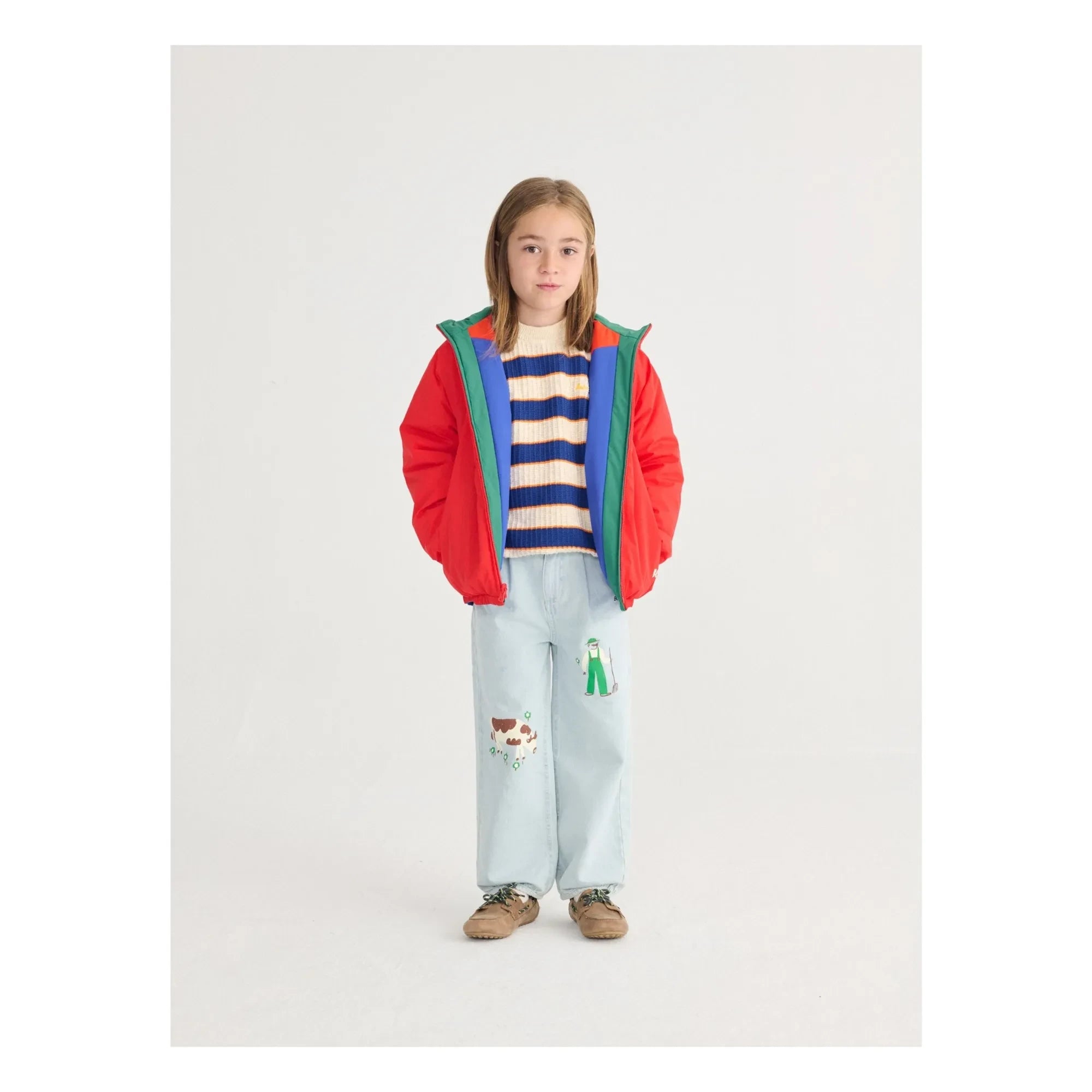 Bobo Choses - Jersey de algodón orgánico a rayas | Beige jaspeado