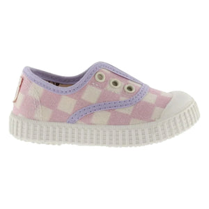 Victoria - Zapatillas de lona a cuadros rayados | Rosa