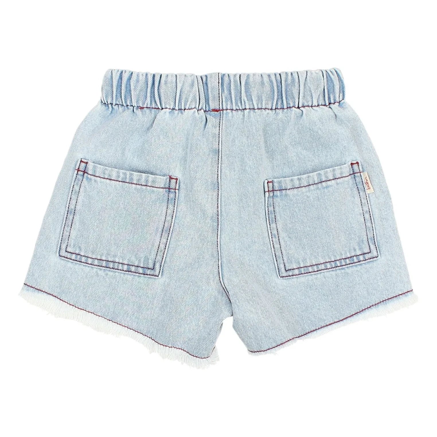 Búho - Shorts de mezclilla con flecos | Azul claro