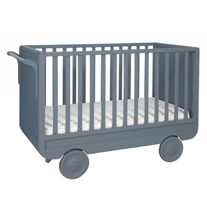 Laurette - Cuna con ruedas ajustable 60 x 120 cm | Gris medio