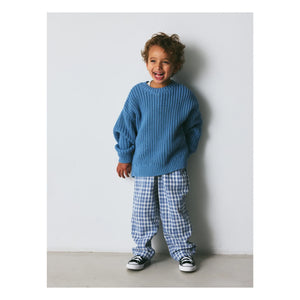 brunobruno nation - Pantalones a cuadros de algodón orgánico Dora | Azul