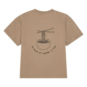 brunobruno nation - Nanna Nouilles Camiseta de Algodón Orgánico | Marrón