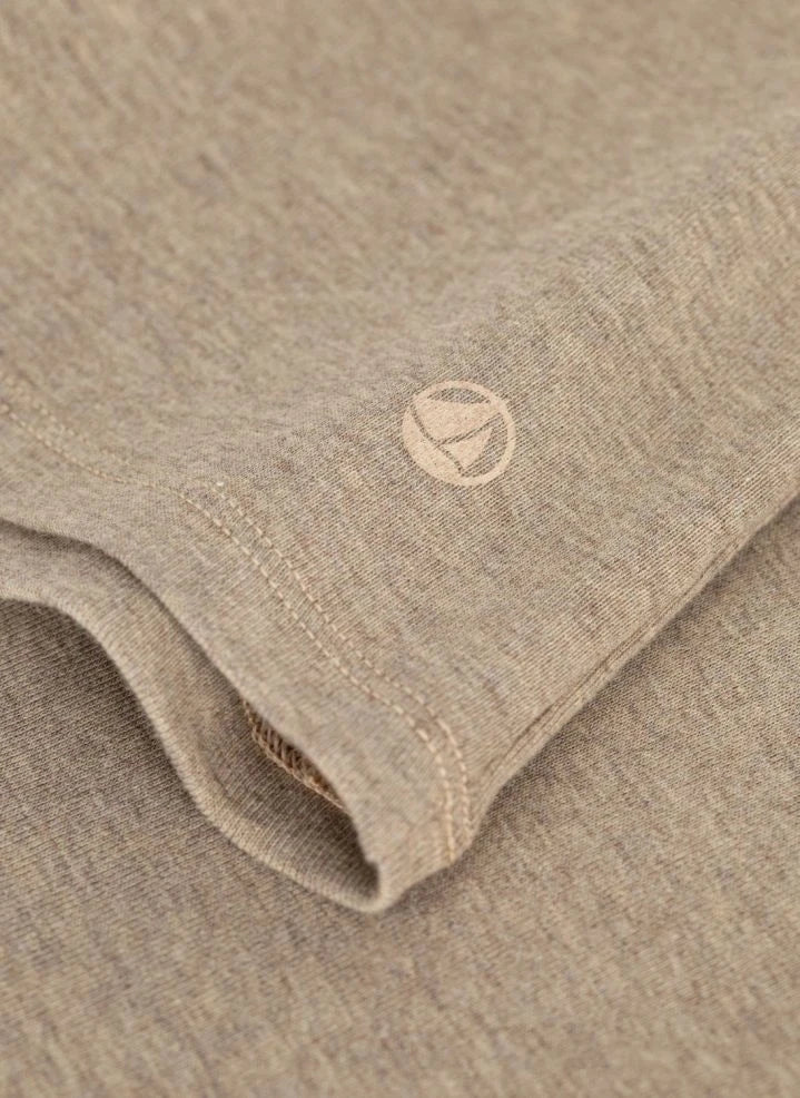 Petit Bateau - Suéter de cuello cisne | Beige jaspeado