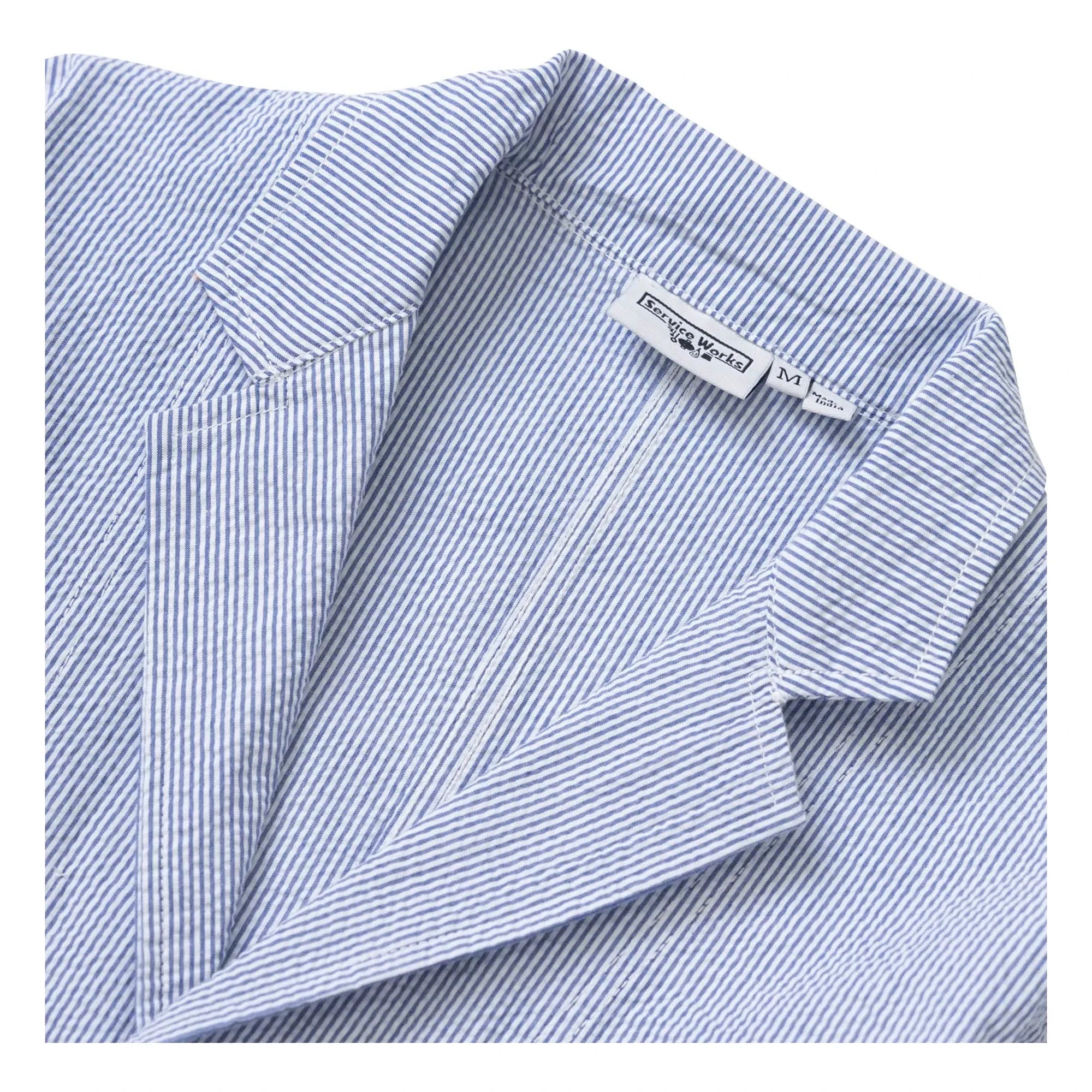 Service Works - Chaqueta de rayas de seersucker | Azul claro