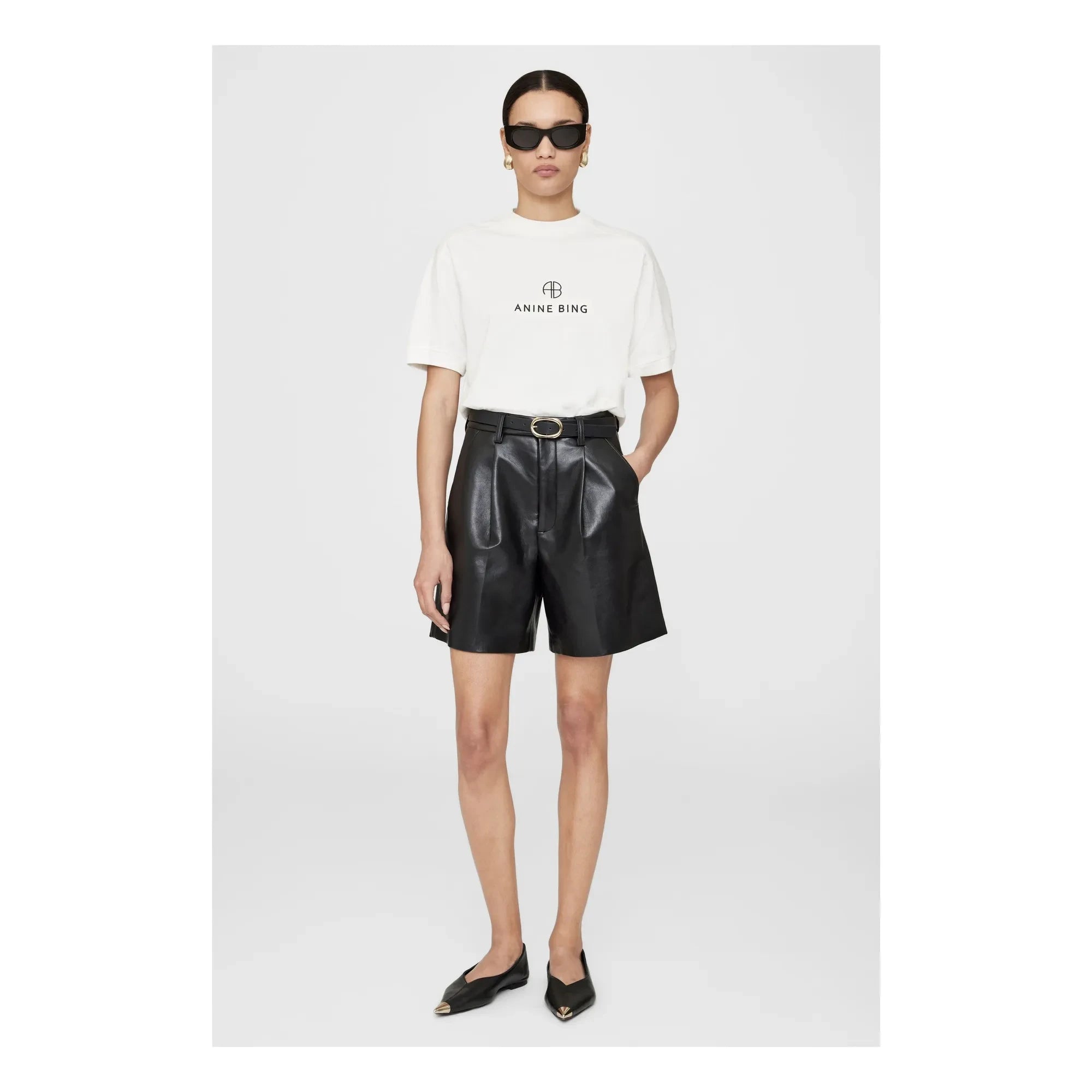 Anine Bing - Camiseta con monograma Jaylin | Marfil