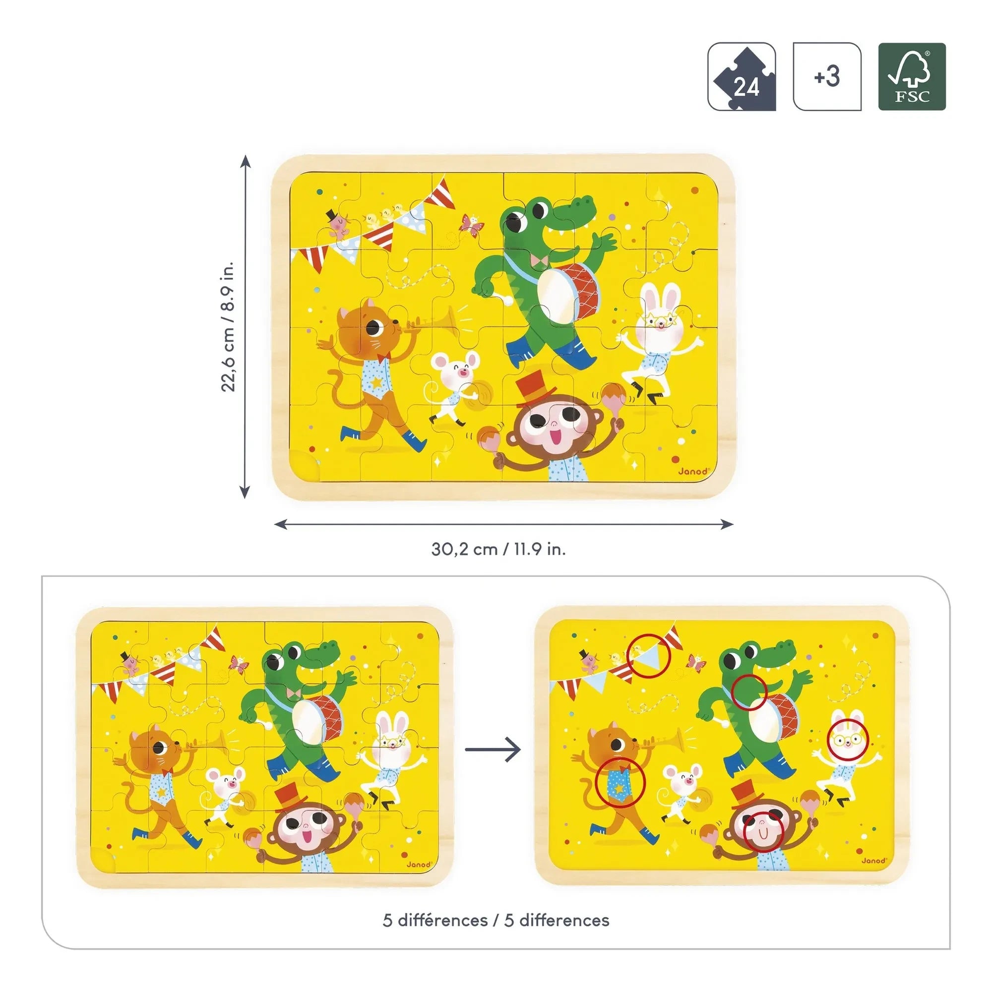 Janod - Puzzle ¡Es la fiesta! - 24 piezas