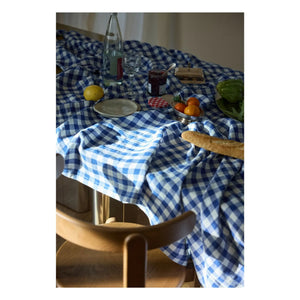 Gabrielle Paris - Mantel de lino lavado Vichy | Azul