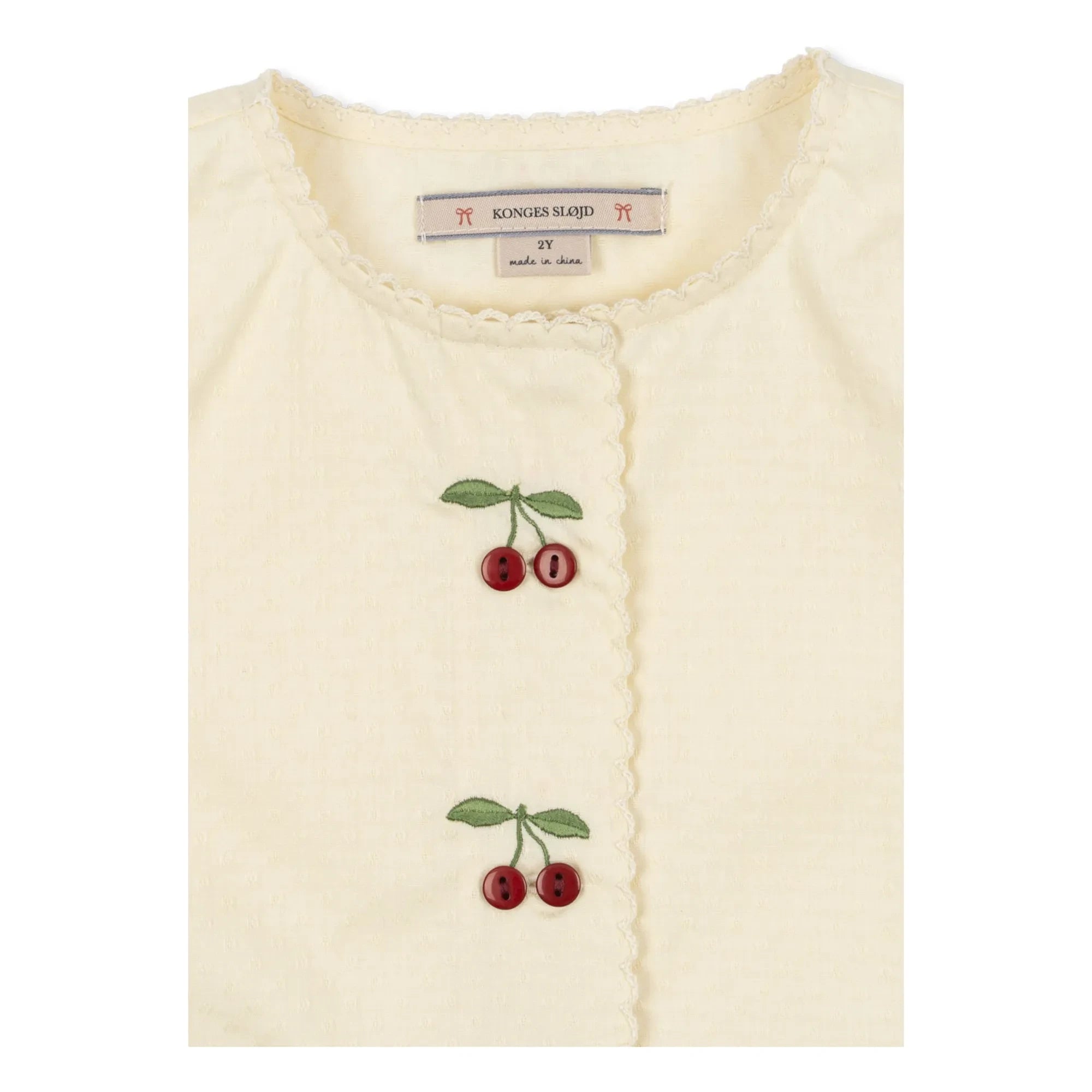 Konges Sløjd - Vestido de algodón orgánico Evia Cerises | Crema