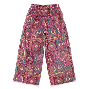 Maison Mangostan - Kadife Patchwork Pantolon | Bordo