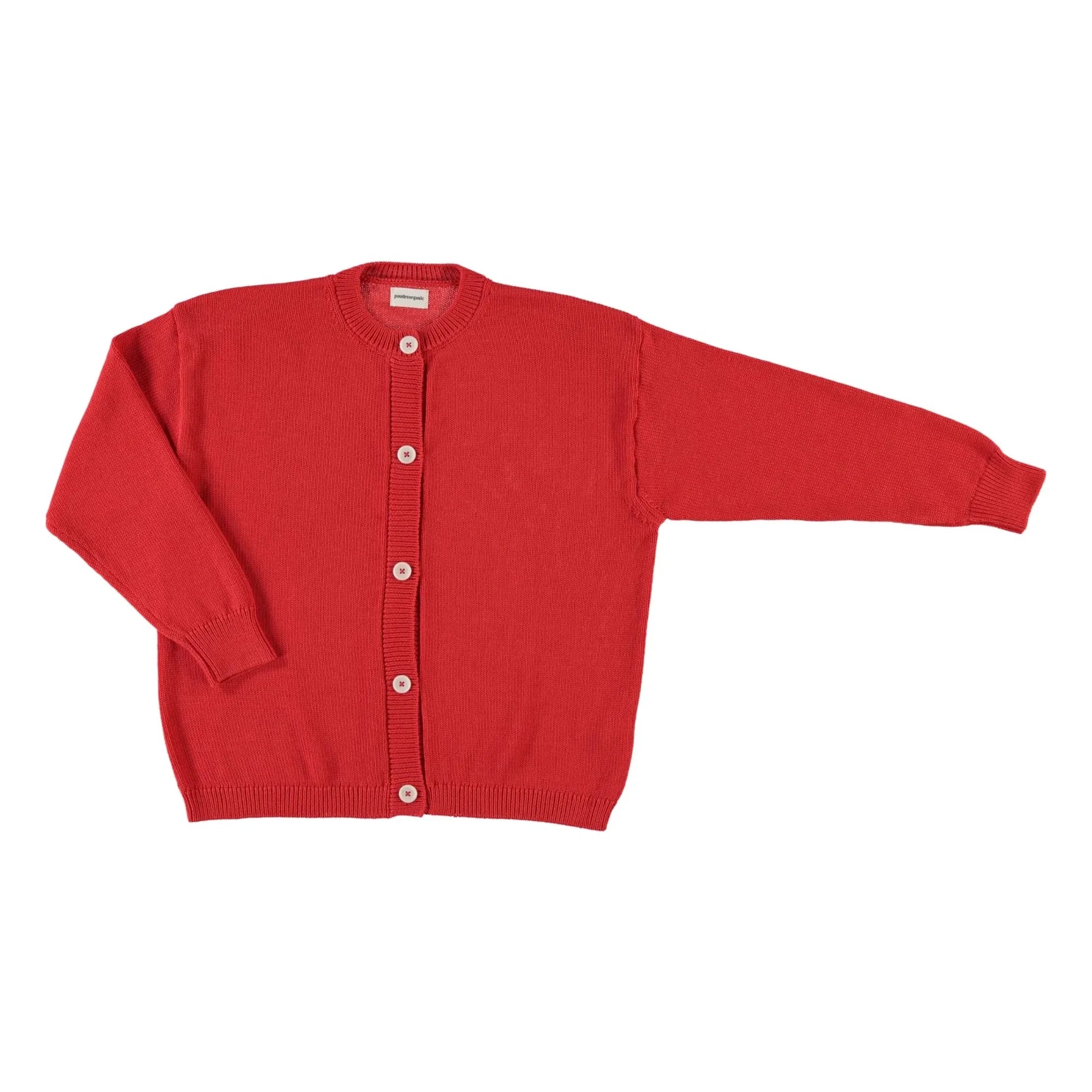 Poudre Organic - Cárdigan de algodón orgánico Pétale | Rojo