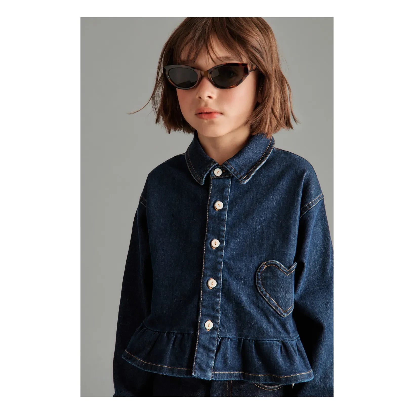 Mipounet - Love Denim Gömlek | Koyu Mavi