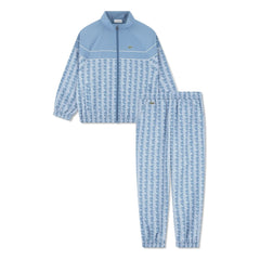 Lacoste - Conjunto de chaqueta y pantalón de chándal de fibra reciclada con monograma | Azul claro