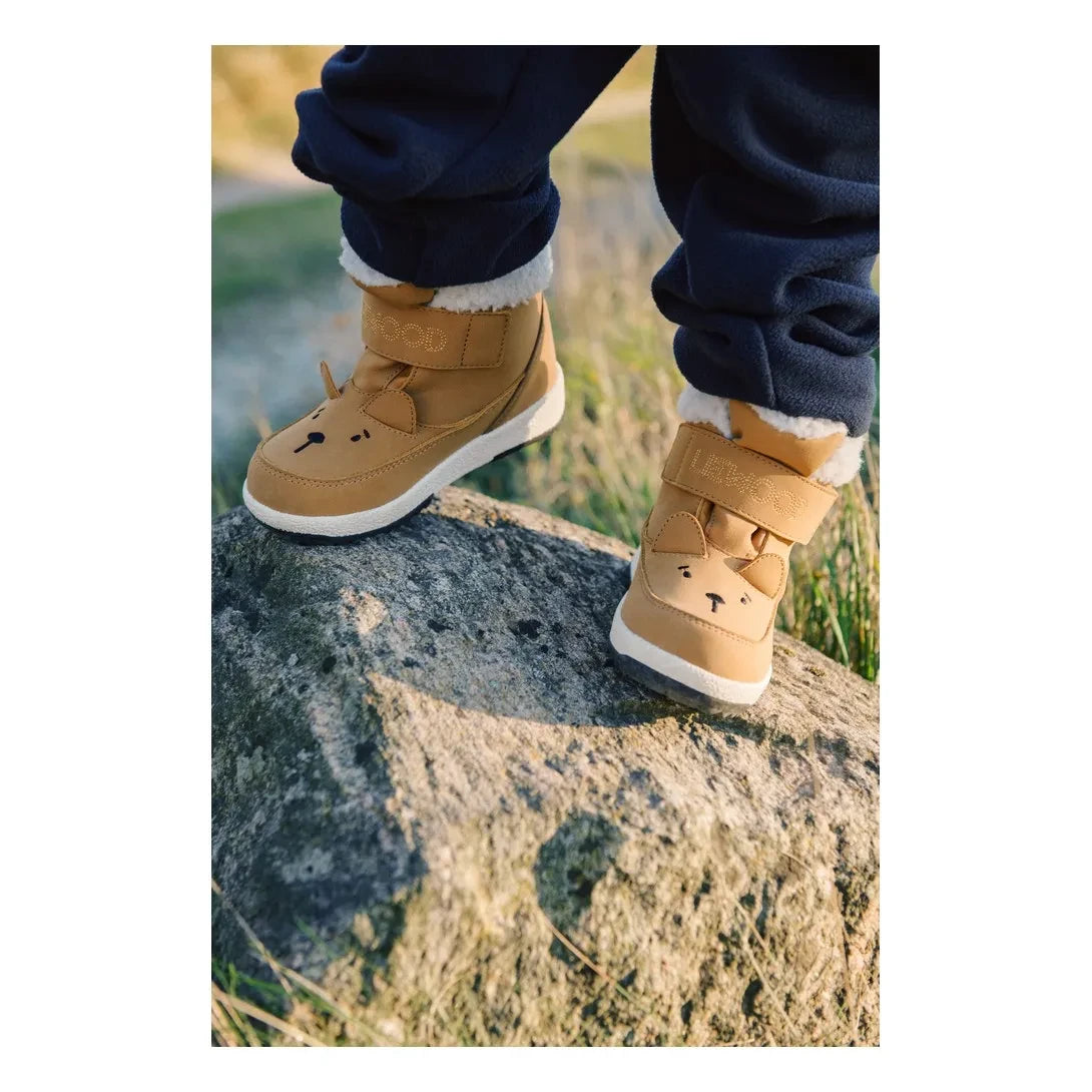 Liewood - Barley Bear Botas con forro de felpa fabricado con fibras recicladas | Caramelo
