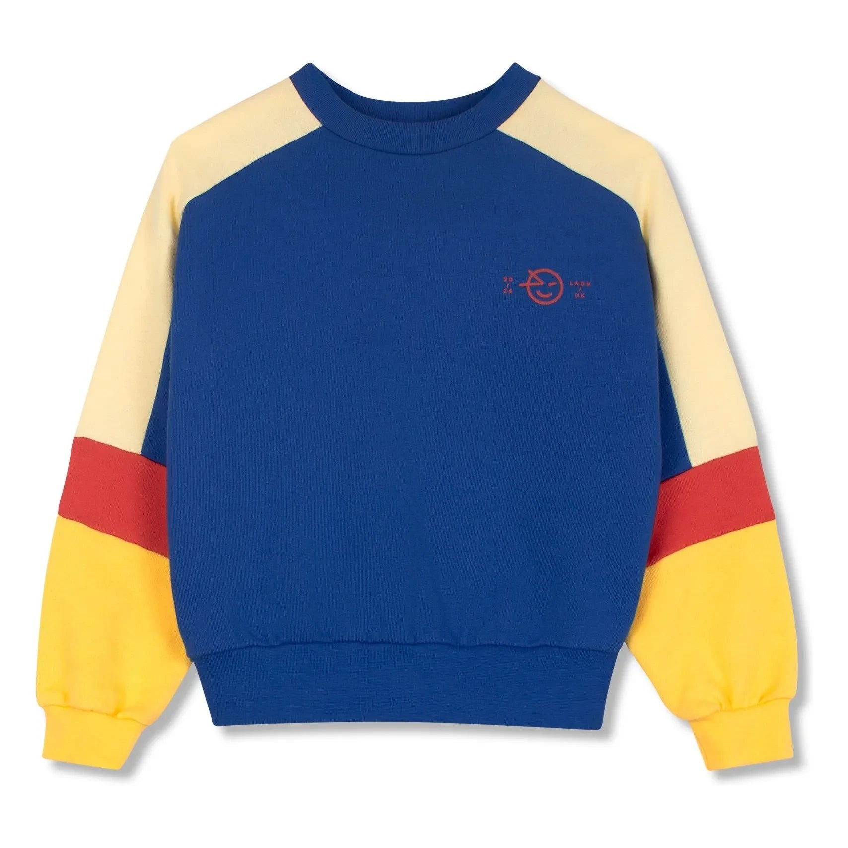 Wynken - Sudadera de algodón orgánico con bloques de color | Azul Oscuro