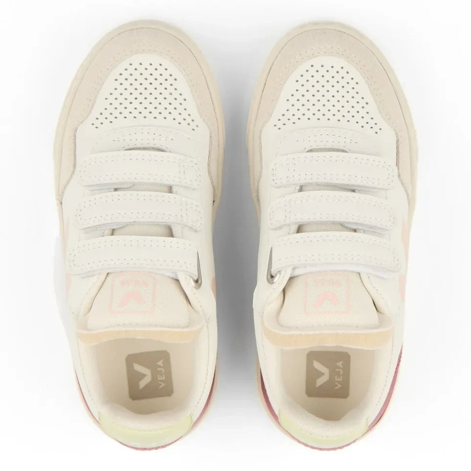 Veja - Çizik Efektli Sneaker Küçük V-90 Deri O.T | Beyaz