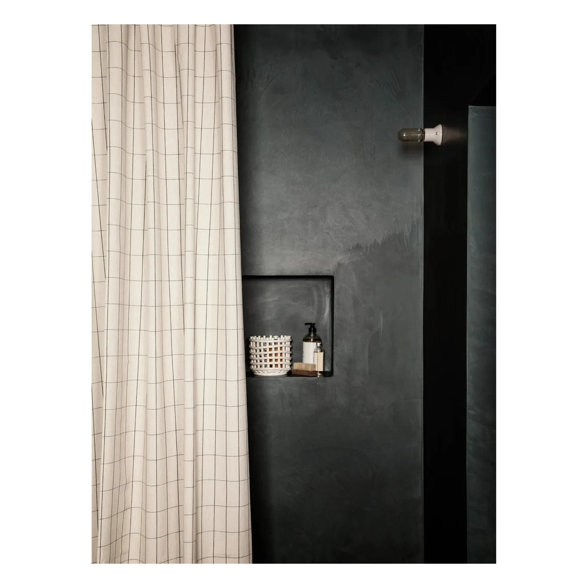 Ferm Living - Bej Chambray Duş Perdesi