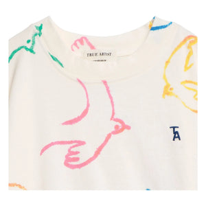 True Artist - Camiseta Pájaros Algodón orgánico | Crudo