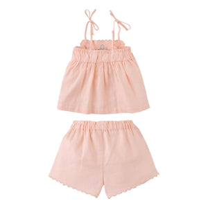 Gingersnaps - Top y Conjunto de Shorts de Lino Hinata | Melocotón