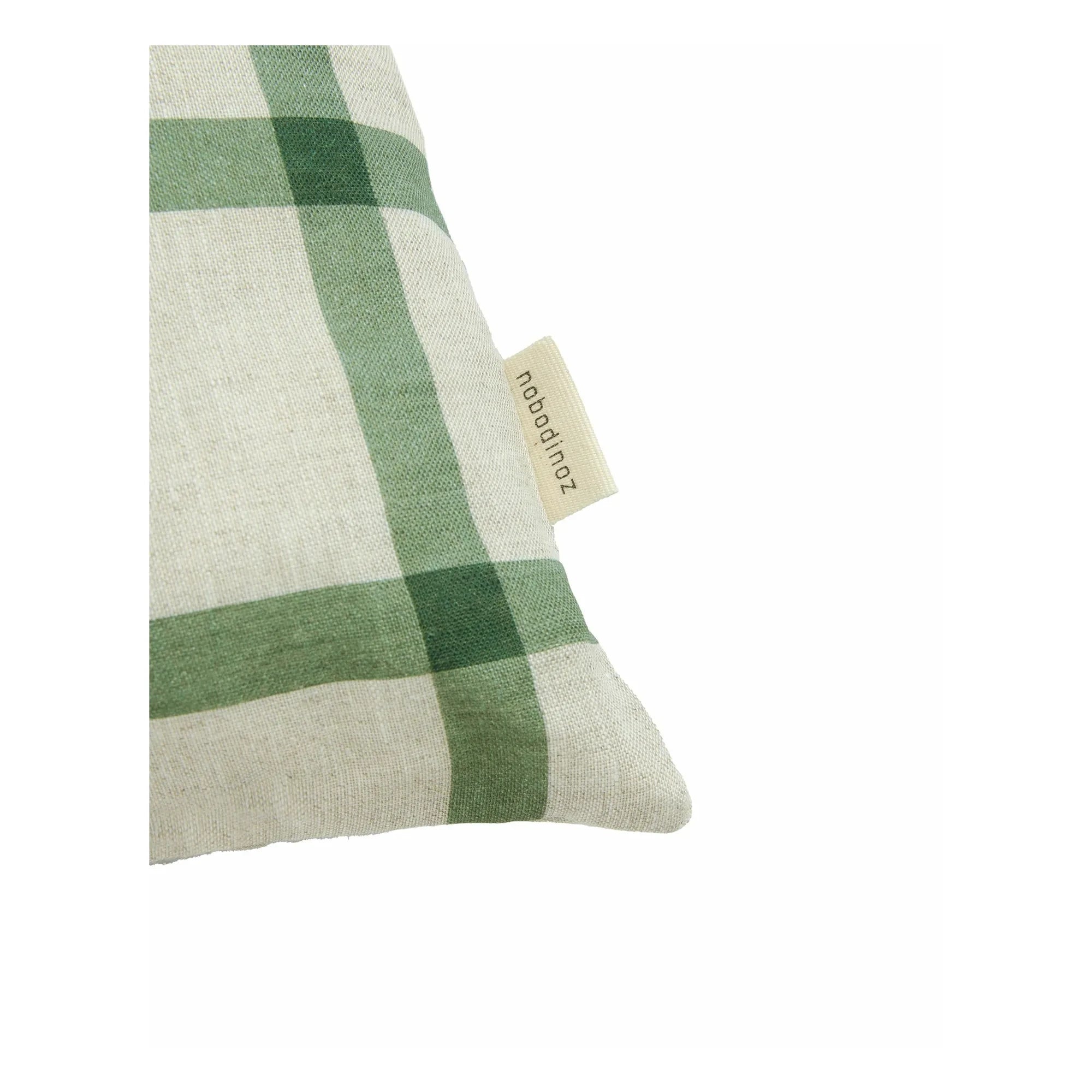 Nobodinoz - Cojín rectangular Oiseau Vibes - Lino francés | Verde