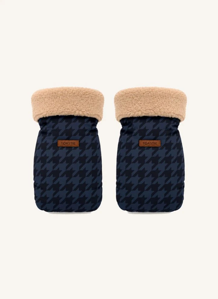 Töastie - Guantes de cochecito con diseño de pata de gallo reciclados | Azul marino