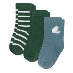 Petit Bateau - Pack de 3 pares de calcetines Oso | Verde Cromo