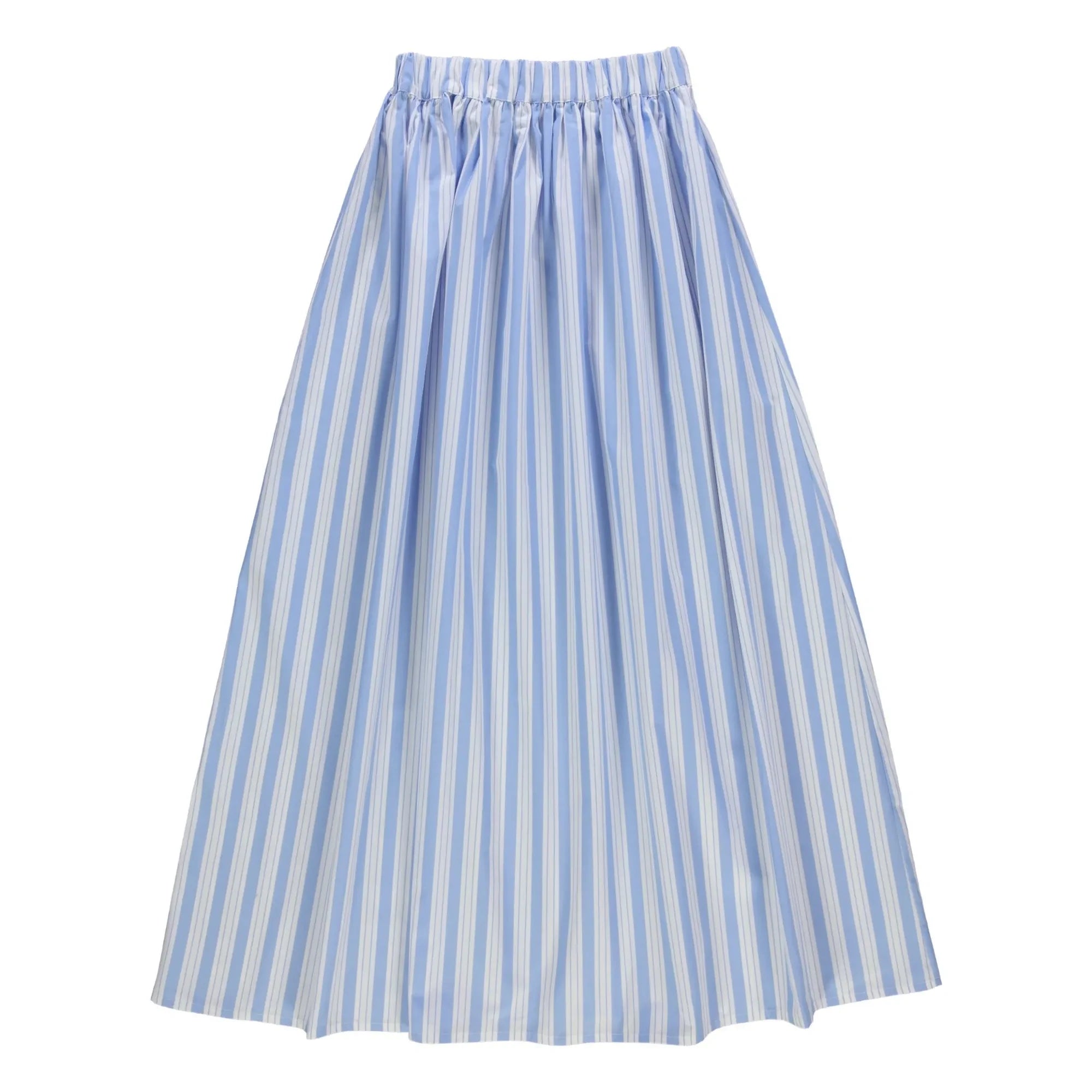 Poudre Organic - Falda de Popelina de Algodón a Rayas Azul Chia