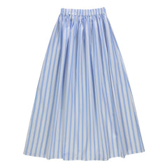 Poudre Organic - Falda de Popelina de Algodón a Rayas Azul Chia