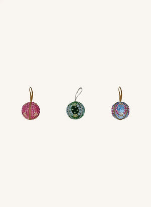 Rice - Adornos de Año Nuevo de Terciopelo - Set de 3 | Multicolor